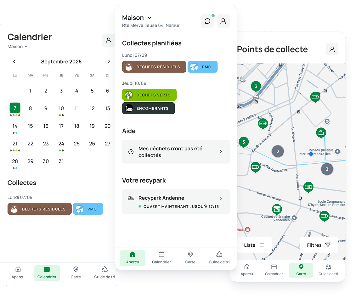 Mockup du Recycle app