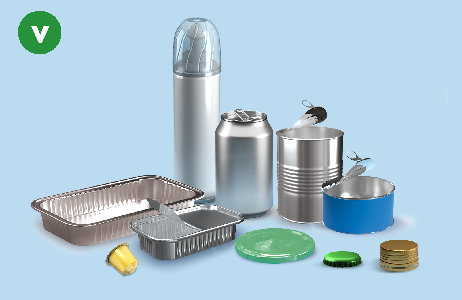 Metalen verpakkingen horen in de PMD-zak